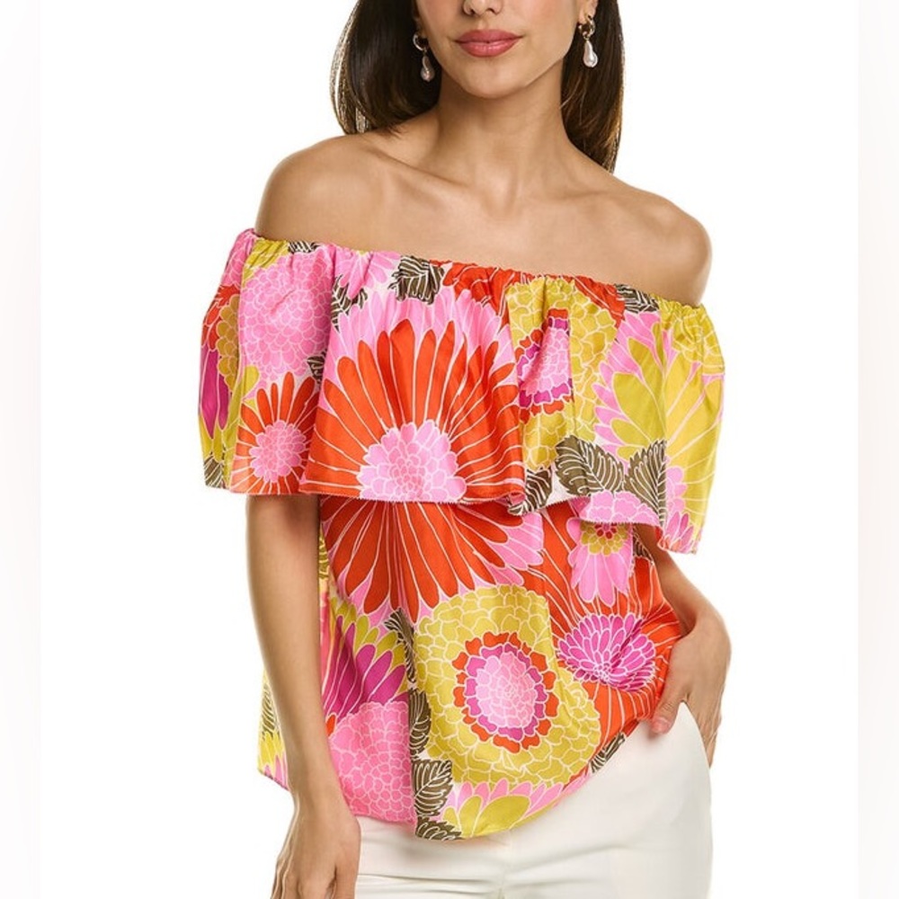 TRINA TURK Agua Caliente top 100% silk NEW 2J9
